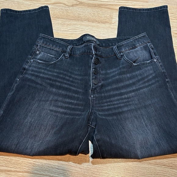 Liverpool black button fly straight jeans 31 - Picture 2 of 6